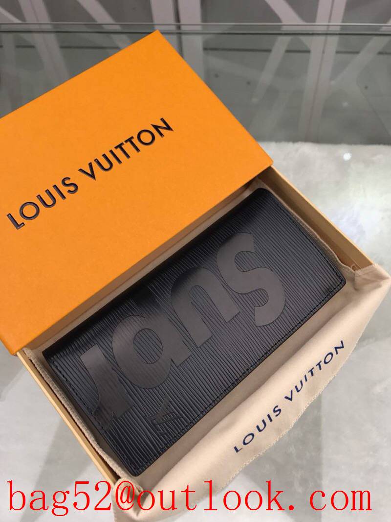 LV Louis Vuitton epi supreme black long wallet purse M60622