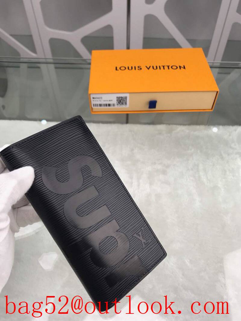 LV Louis Vuitton epi supreme black long wallet purse M60622