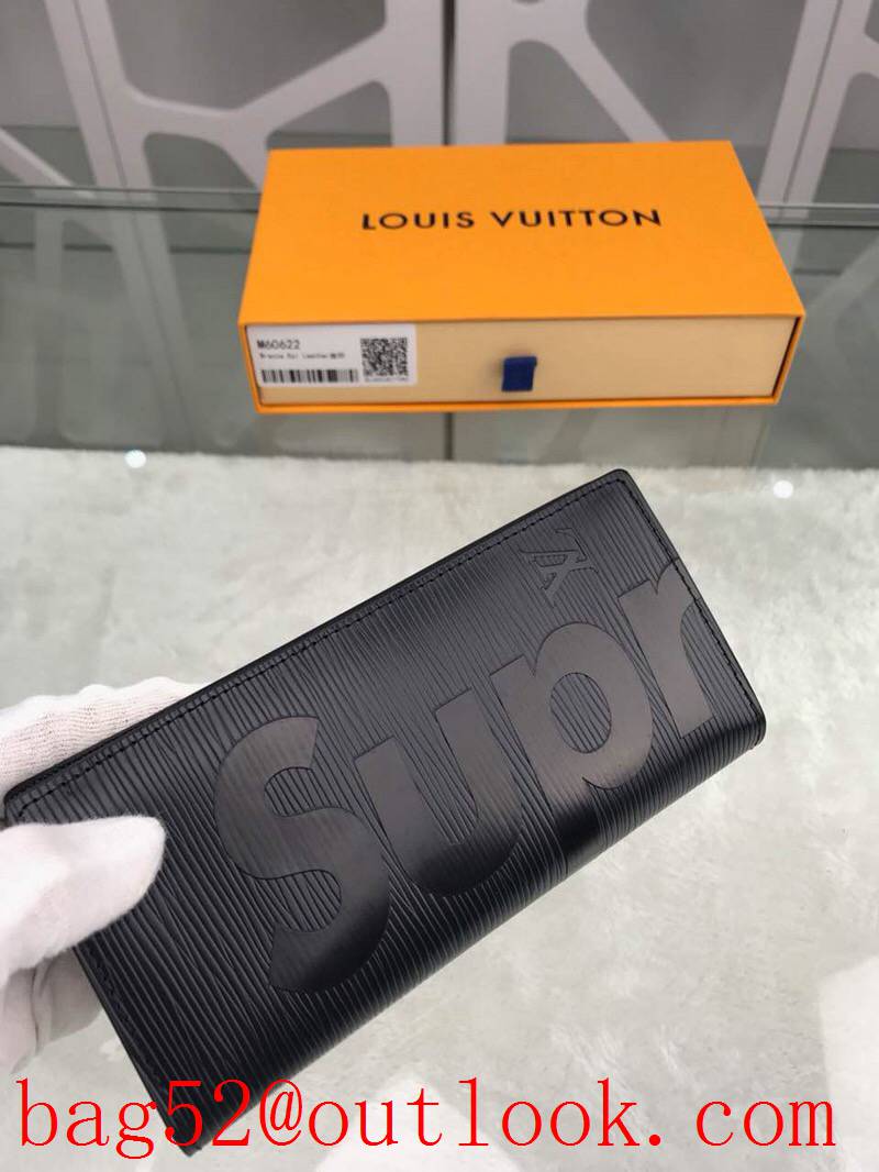 LV Louis Vuitton epi supreme black long wallet purse M60622