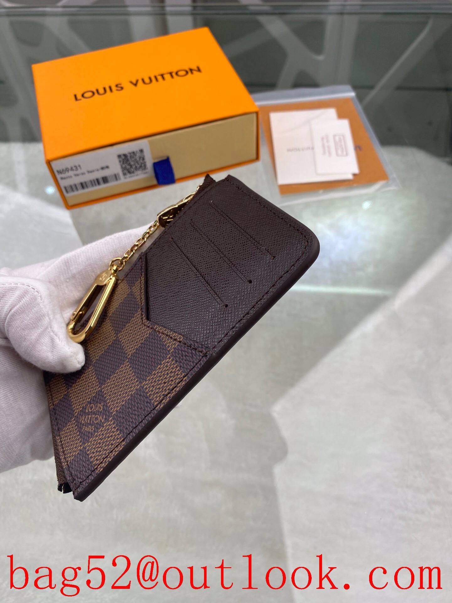 LV Louis Vuitton small Recto Verso brown Damier Graphite card holder wallet Coin Purse N69431