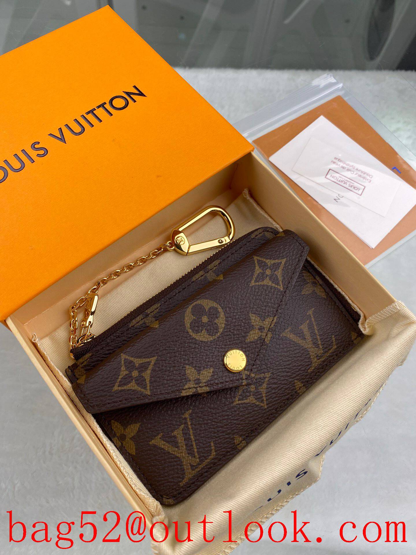 LV Louis Vuitton small Recto Verso brown monogram card holder wallet Coin Purse N69431