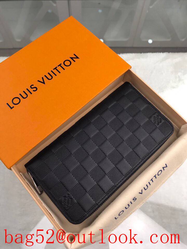 LV Louis Vuitton large cowhide damier zipper wallet purse N60015