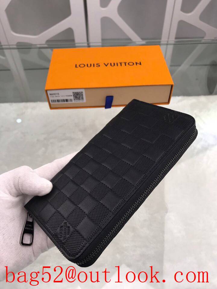LV Louis Vuitton large cowhide damier zipper wallet purse N60015