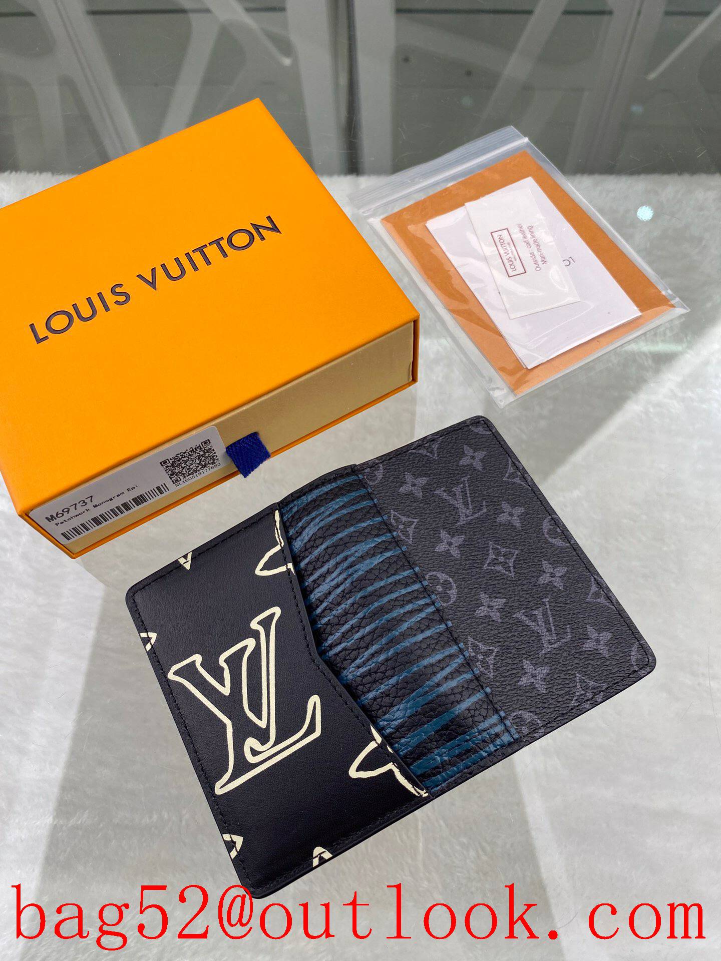 LV Louis Vuitton baby Virgil Abloh epi v Monogram Patchwork card hold pocket wallet M69737