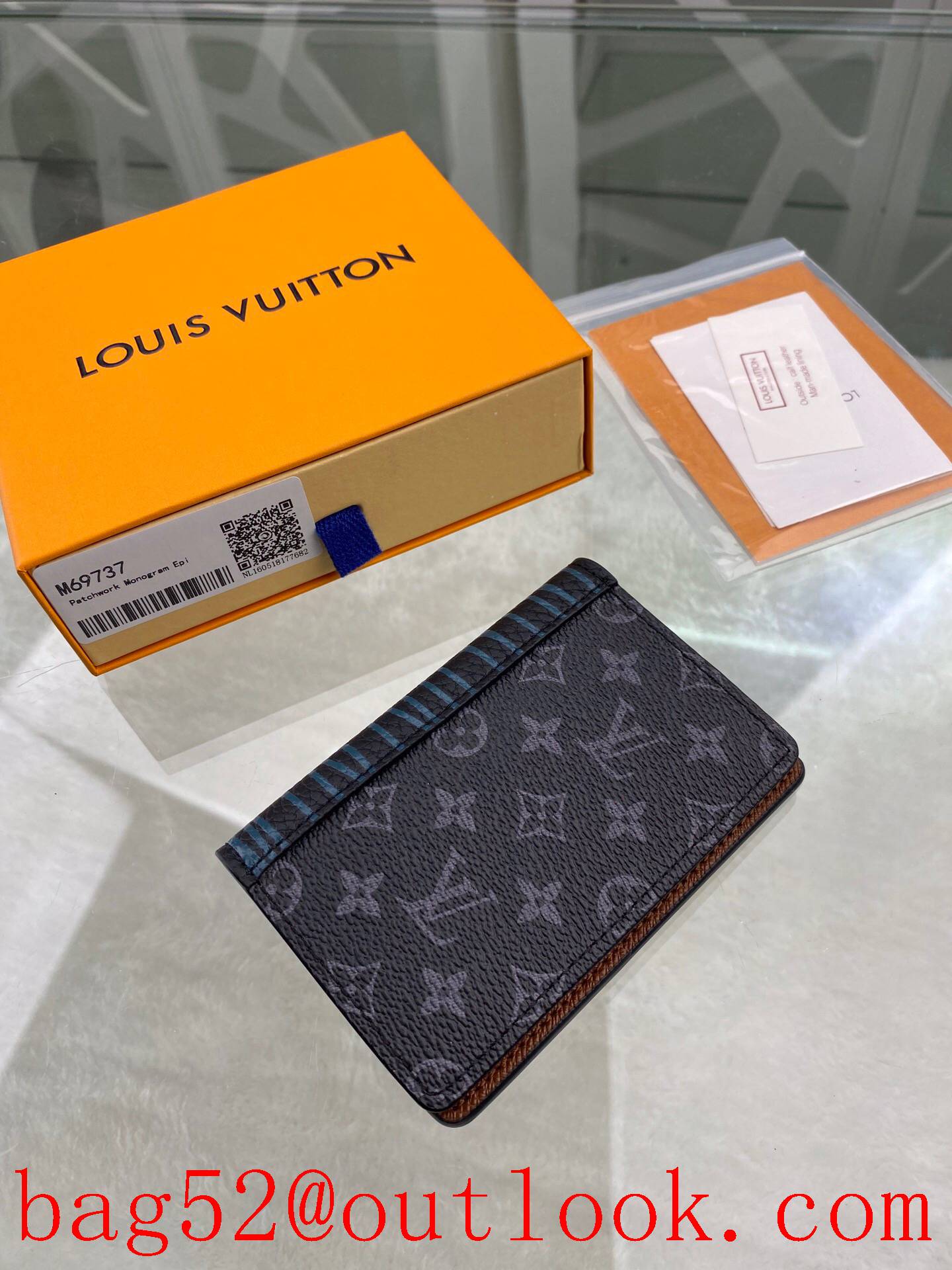 LV Louis Vuitton baby Virgil Abloh epi v Monogram Patchwork card hold pocket wallet M69737