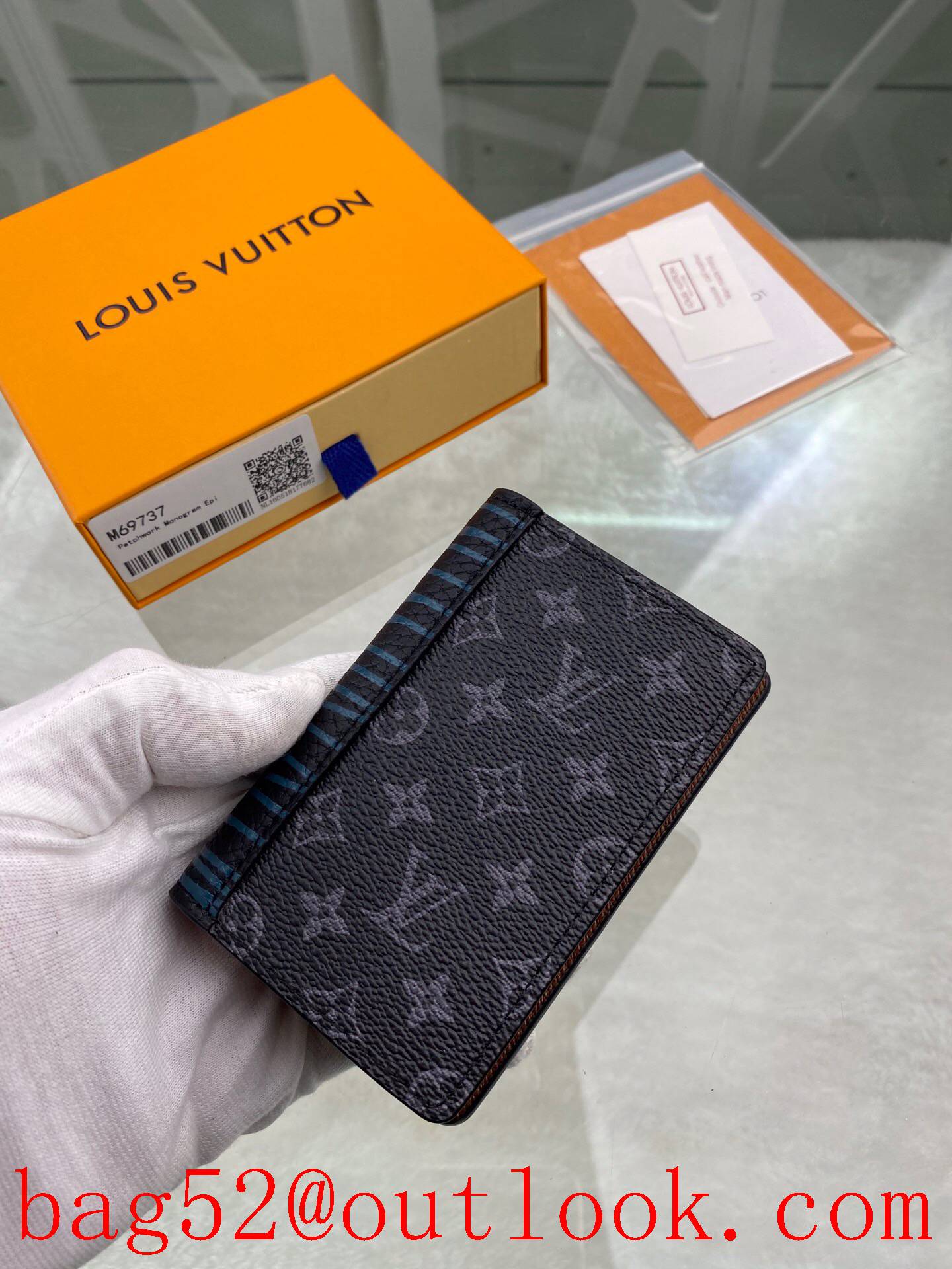 LV Louis Vuitton baby Virgil Abloh epi v Monogram Patchwork card hold pocket wallet M69737