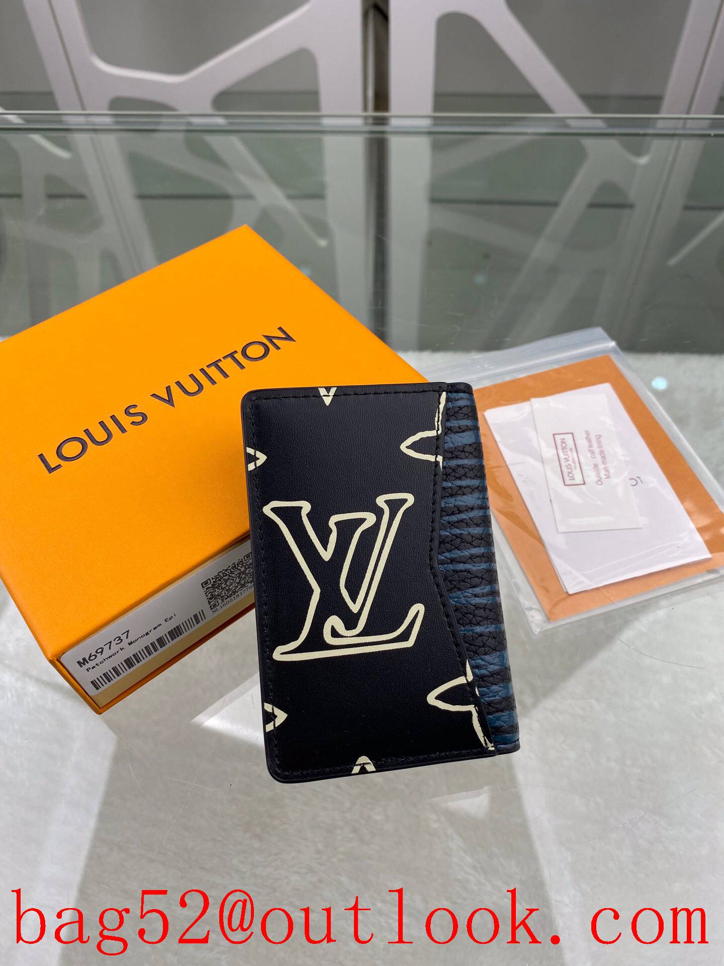 LV Louis Vuitton baby Virgil Abloh epi v Monogram Patchwork card hold pocket wallet M69737