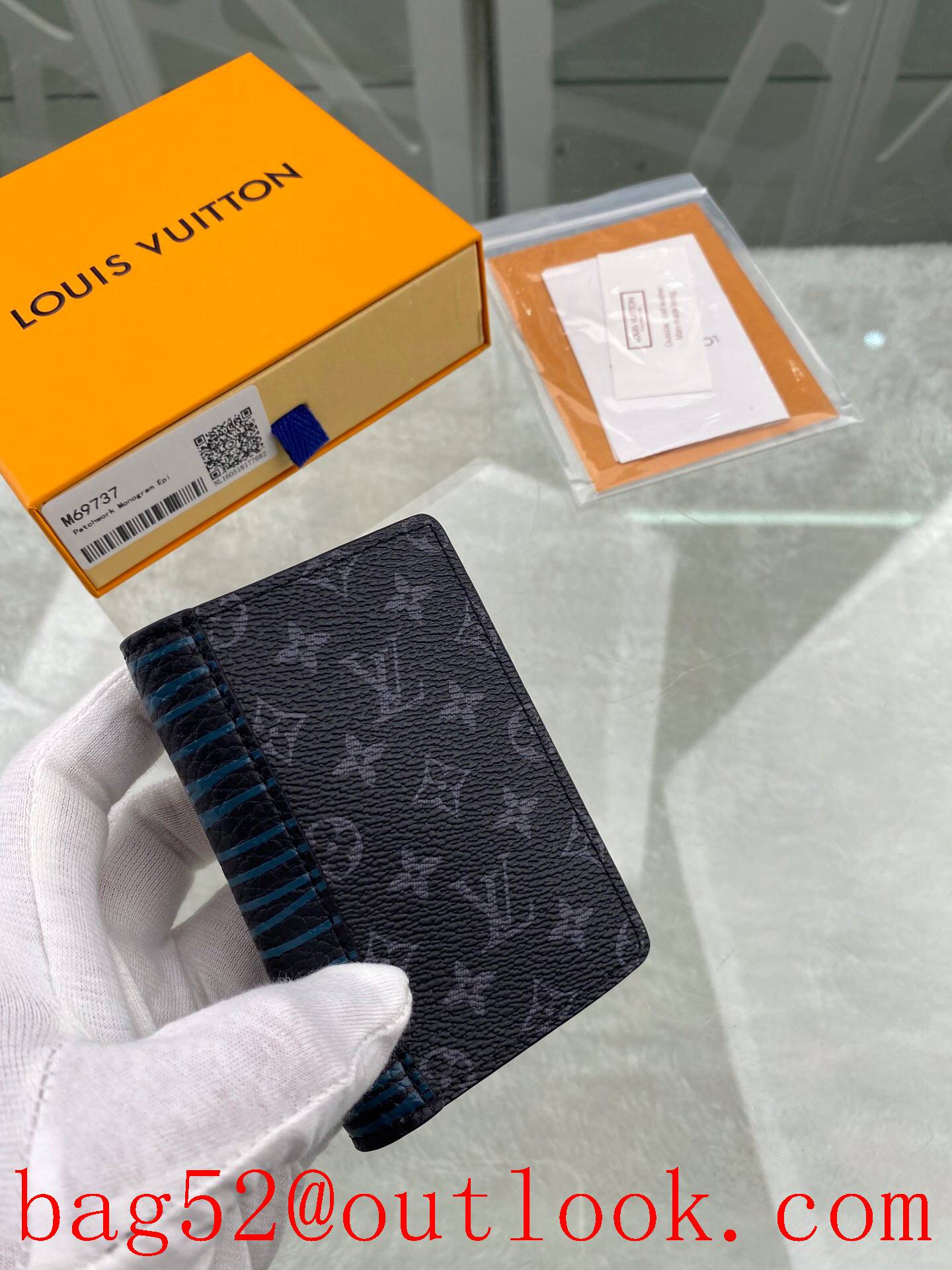 LV Louis Vuitton baby Virgil Abloh epi v Monogram Patchwork card hold pocket wallet M69737