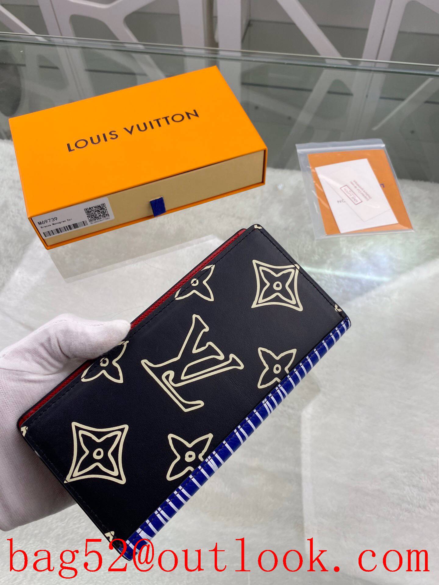 LV Louis Vuitton long Brazza Patchwork Monogram v epi 2 folded wallet M69739