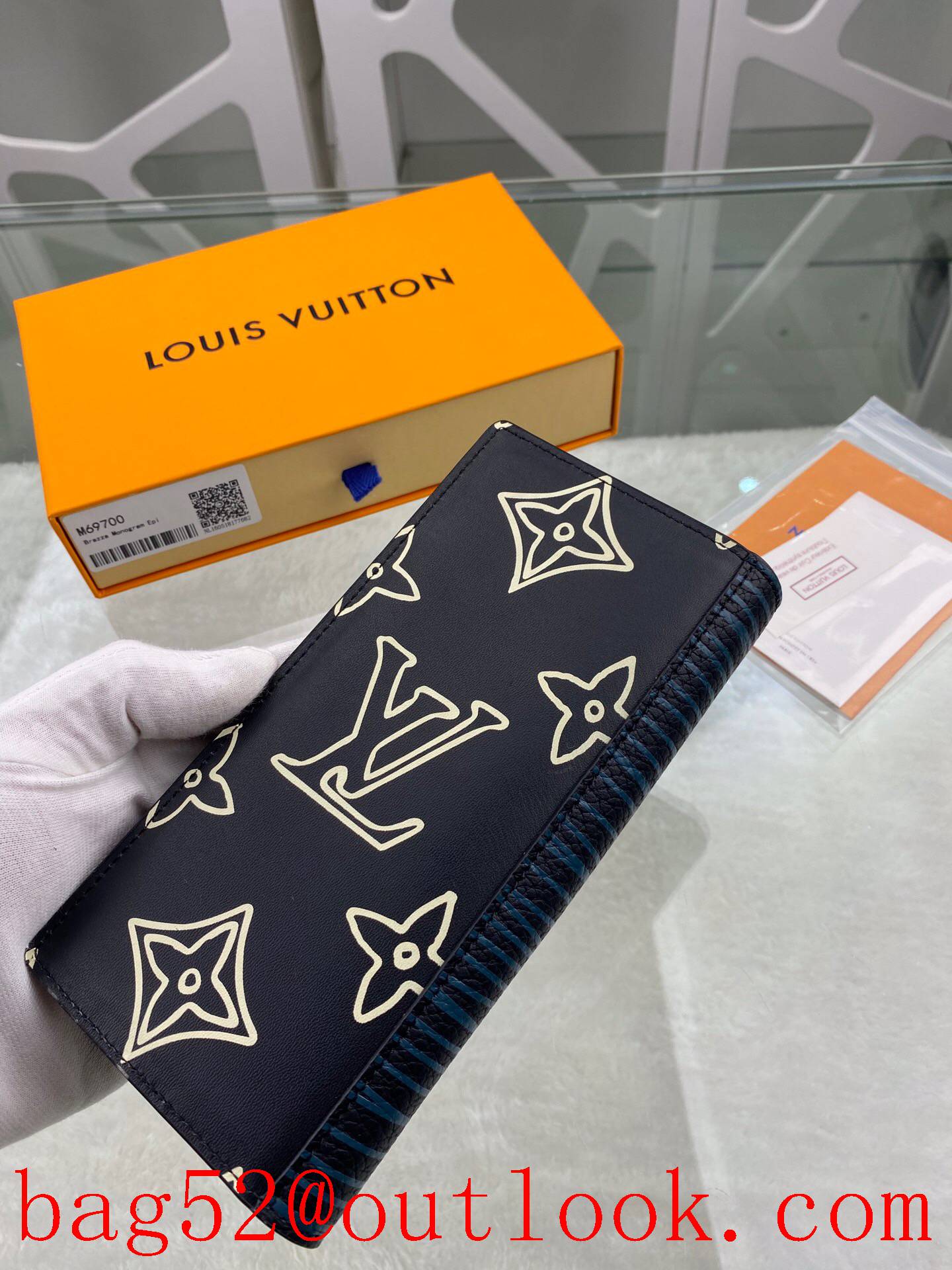 LV Louis Vuitton long Brazza Patchwork new Monogram v epi 2 folded wallet M69700