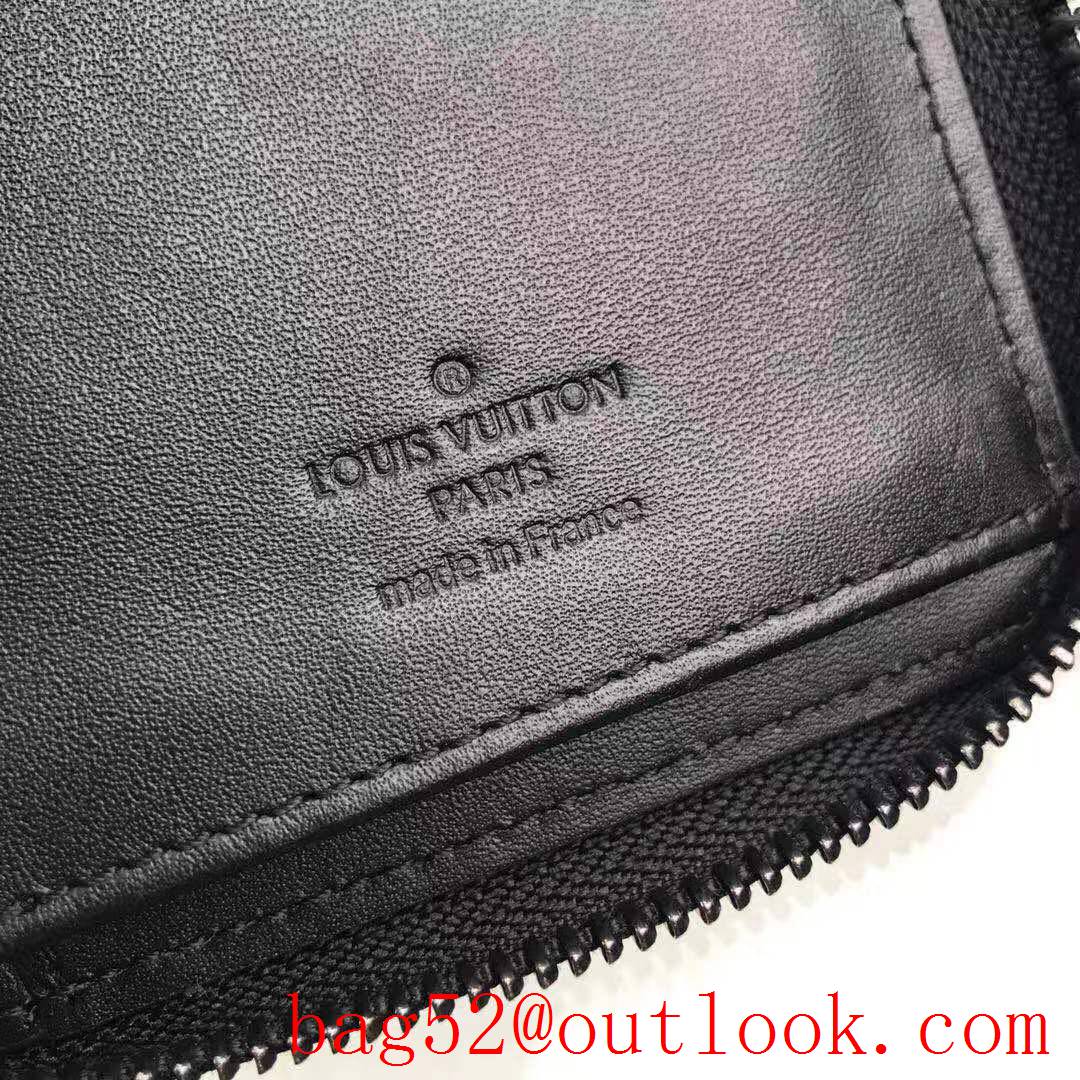 LV Louis Vuitton large black taurillon leather monogram zippy zipper wallet passport purse M62902