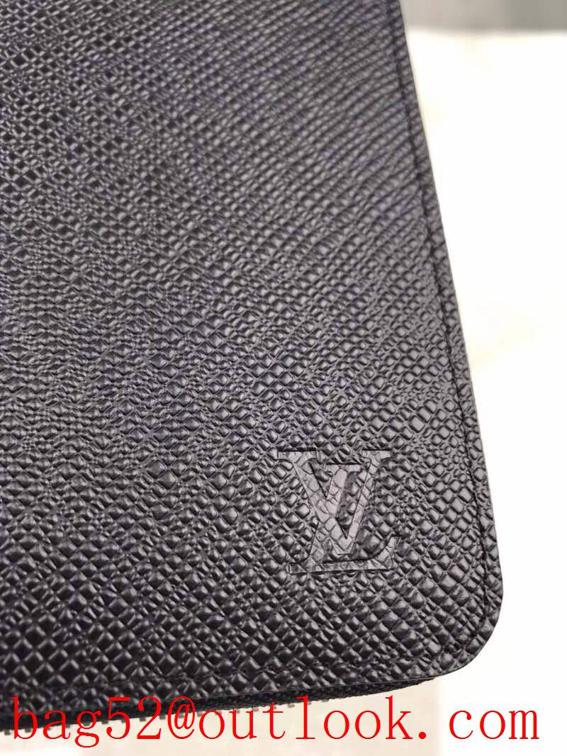 LV Louis Vuitton large leather black zippy zipper wallet passport purse M32822