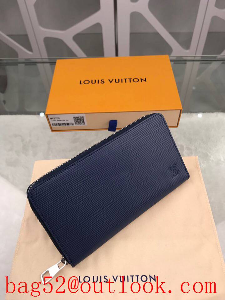 LV Louis Vuitton x-large navy epi leather zippy zipper wallet passport purse M42705