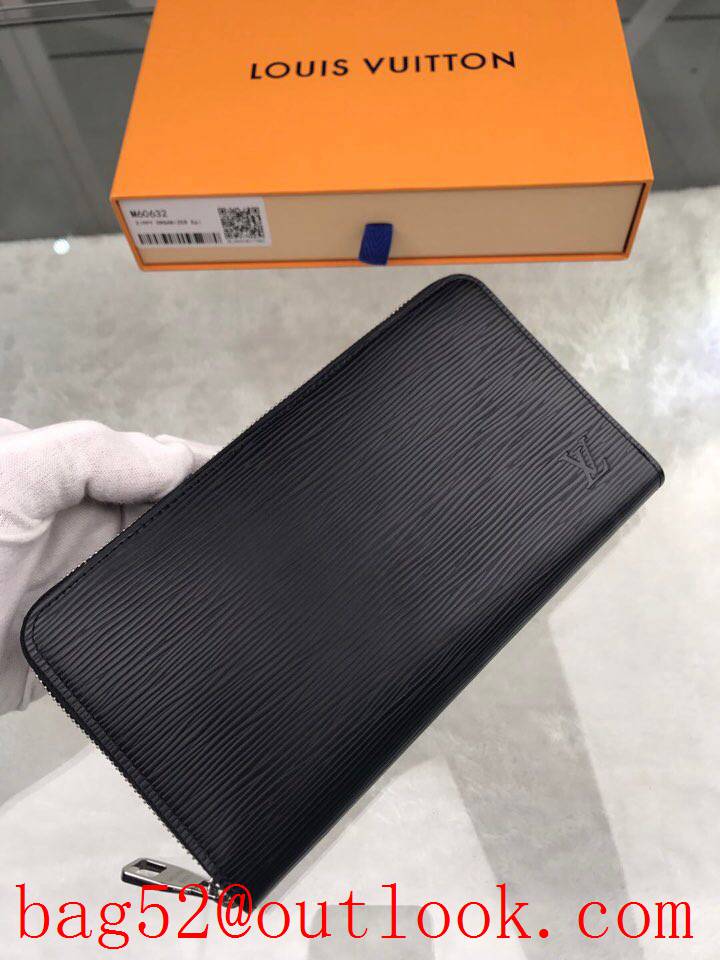LV Louis Vuitton x-large black epi leather zippy zipper wallet passport purse M60632