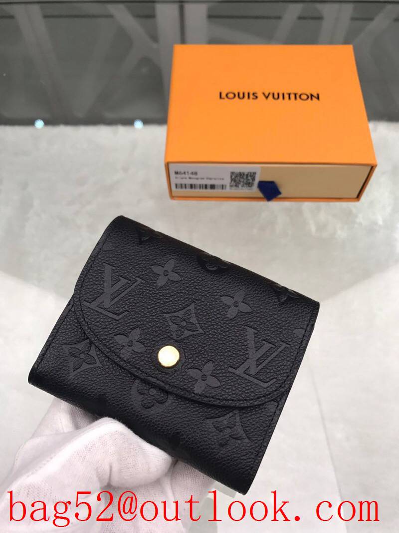 LV Louis Vuitton small black taurillon leather monogram wallet purse M64148