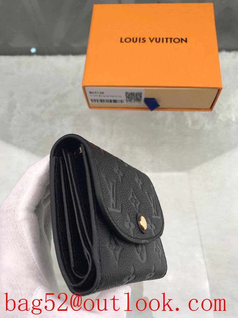 LV Louis Vuitton small black taurillon leather monogram wallet purse M64148