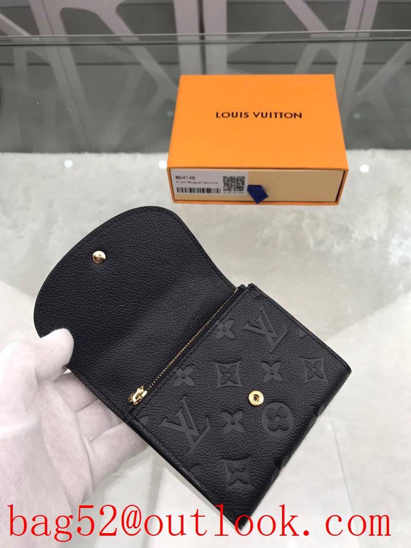 LV Louis Vuitton small black taurillon leather monogram wallet purse M64148