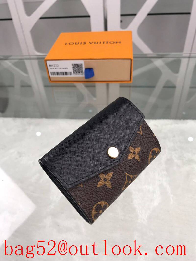 LV Louis Vuitton baby pocket black leather v monogram wallet purse M61273