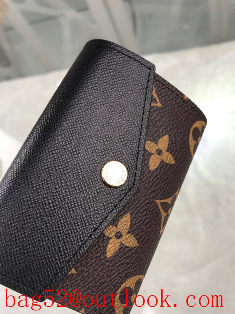 LV Louis Vuitton baby pocket black leather v monogram wallet purse M61273