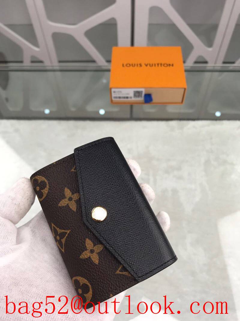 LV Louis Vuitton baby pocket black leather v monogram wallet purse M61273