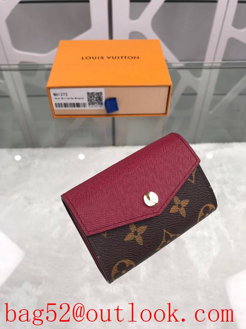 LV Louis Vuitton baby pocket wine leather v monogram wallet purse M61273