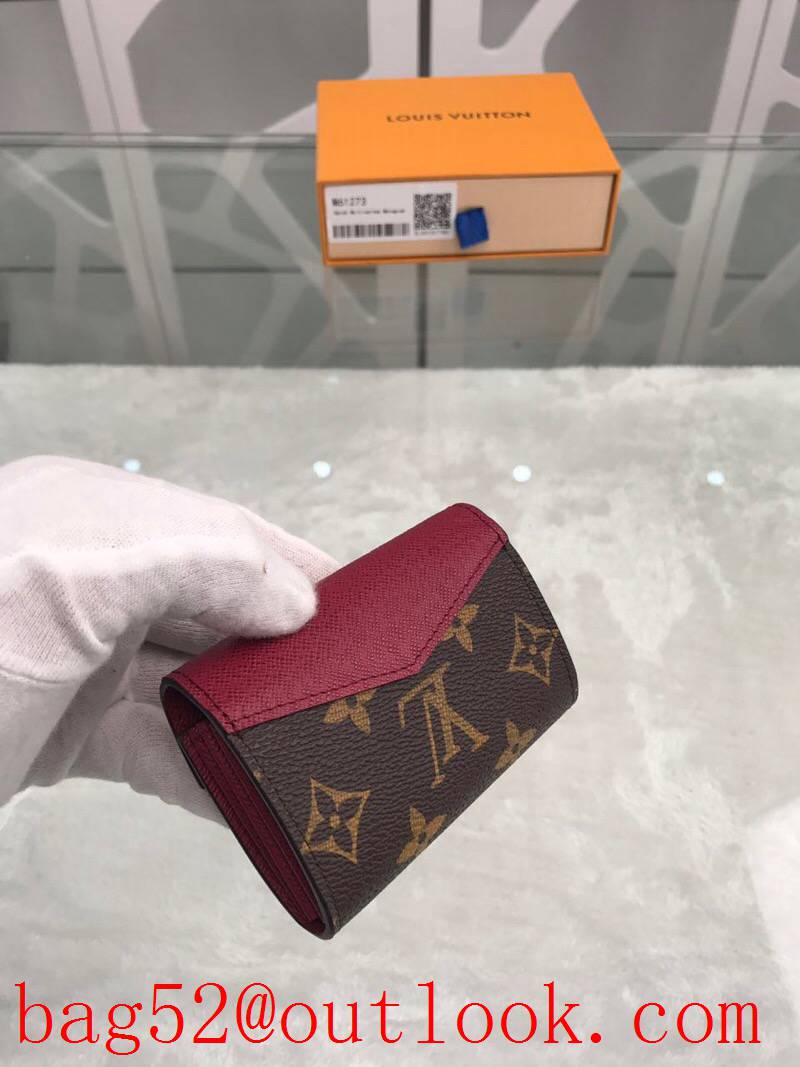 LV Louis Vuitton baby pocket wine leather v monogram wallet purse M61273