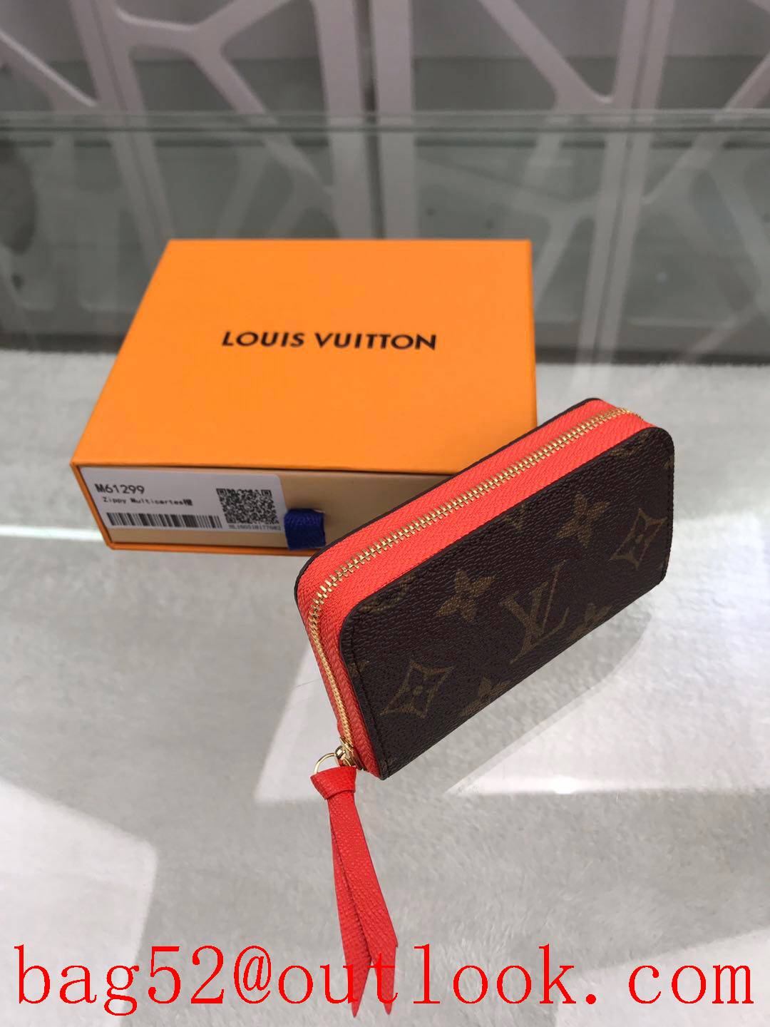 LV Louis Vuitton orange monogram Multi Calt zippy wallet purse M61299