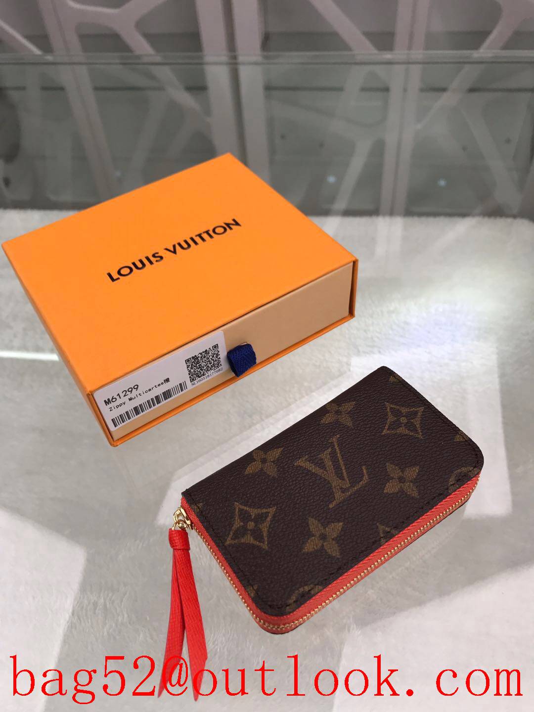 LV Louis Vuitton orange monogram Multi Calt zippy wallet purse M61299