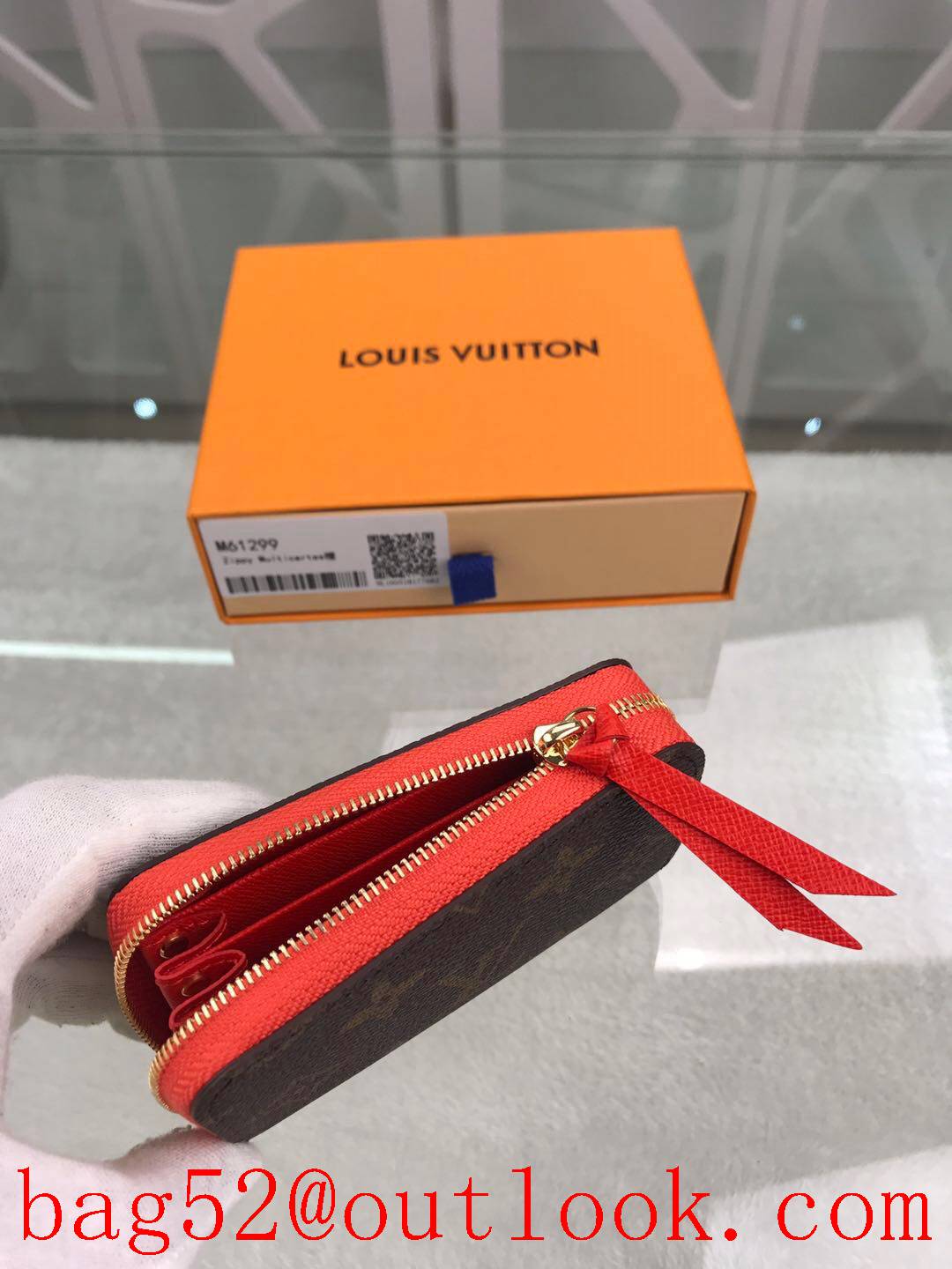 LV Louis Vuitton orange monogram Multi Calt zippy wallet purse M61299