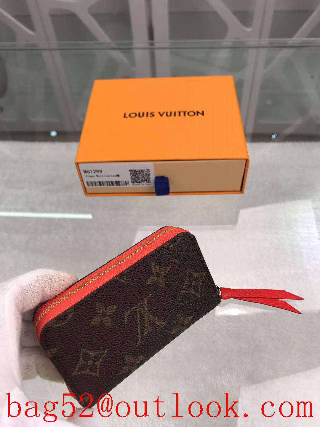 LV Louis Vuitton orange monogram Multi Calt zippy wallet purse M61299