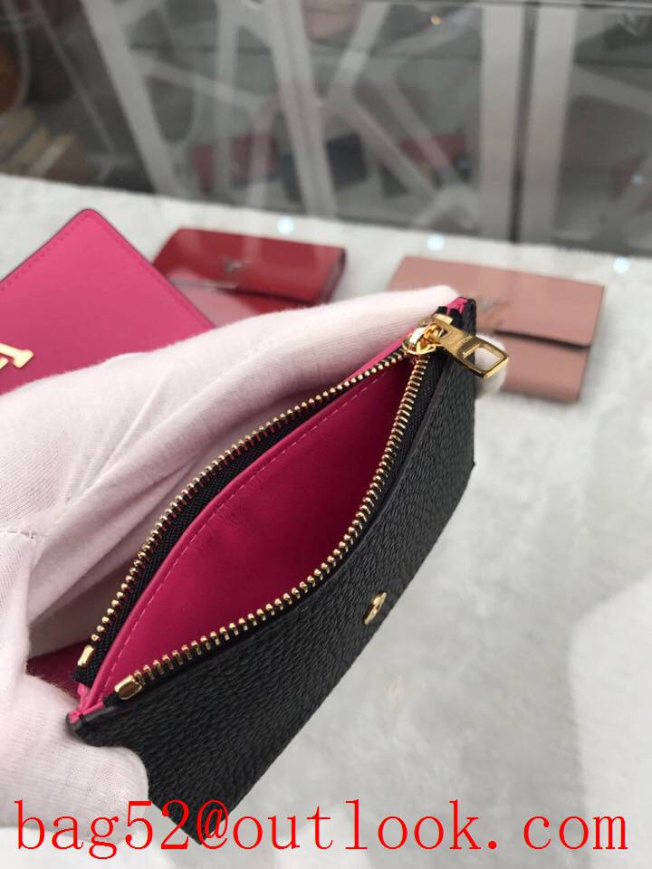 LV Louis Vuittonss short grain leather 3 folded black wallet purse M62157