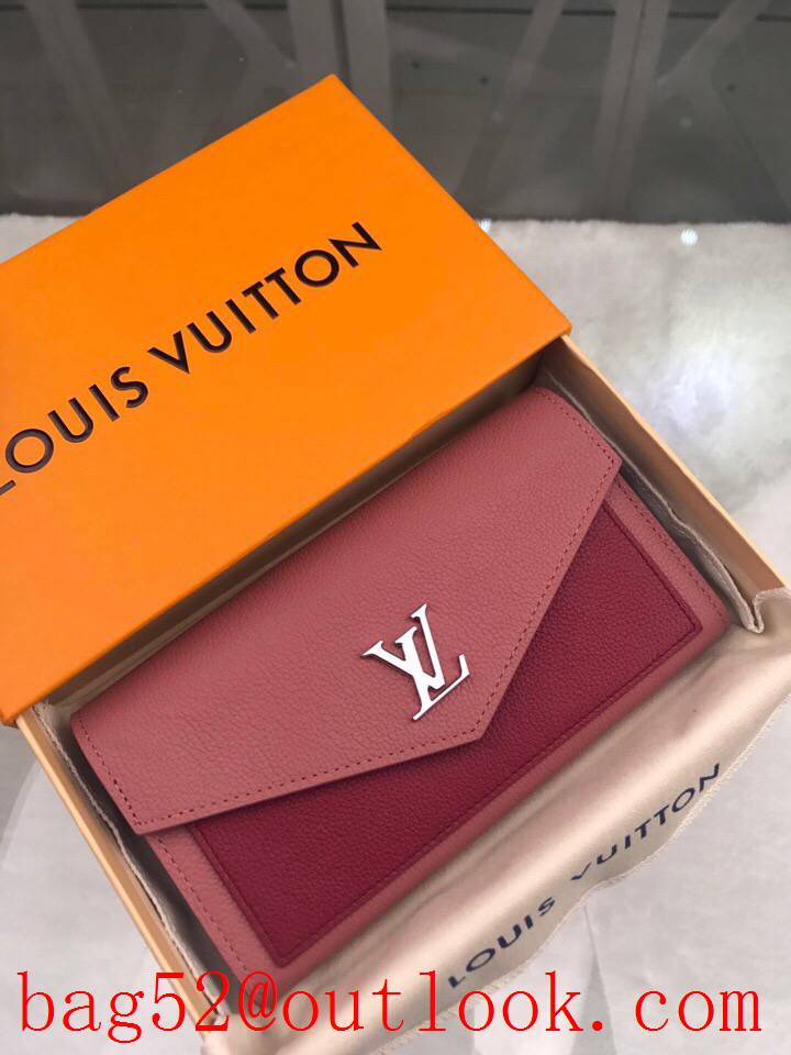 LV Louis Vuitton large leather tri-wine V flap wallet purse M62987