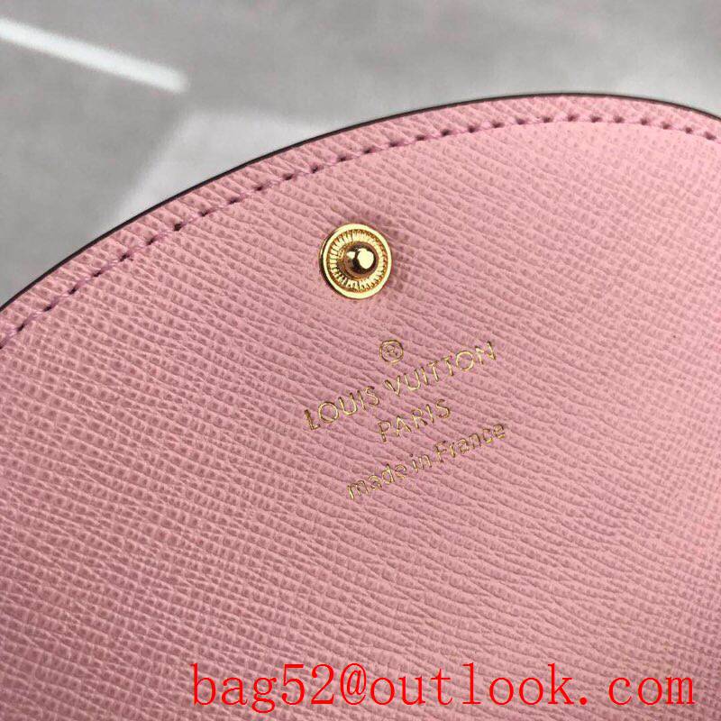 LV Louis Vuitton small monogram v pink lining pocket coin wallet purse N64423