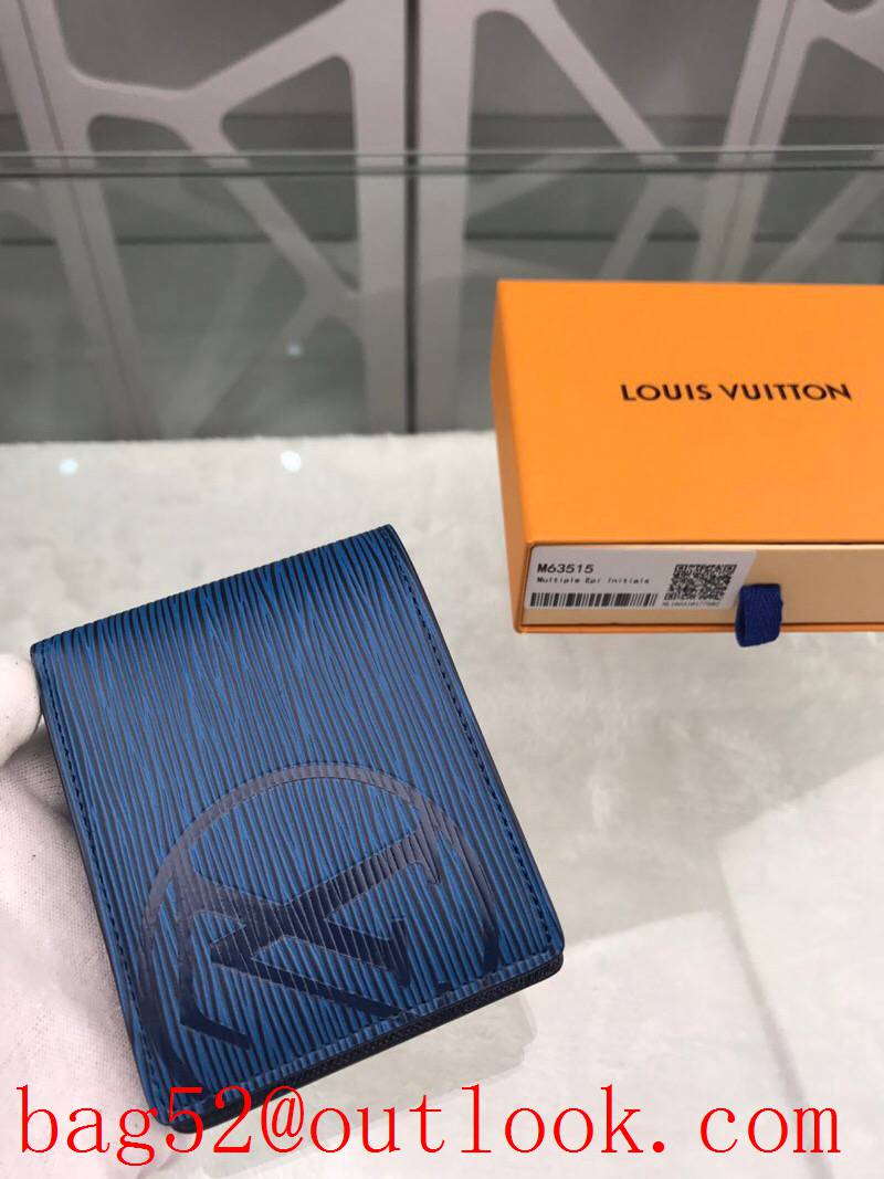 Louis Vuitton short blue Epi Initials LV Circle wallet purse M63515