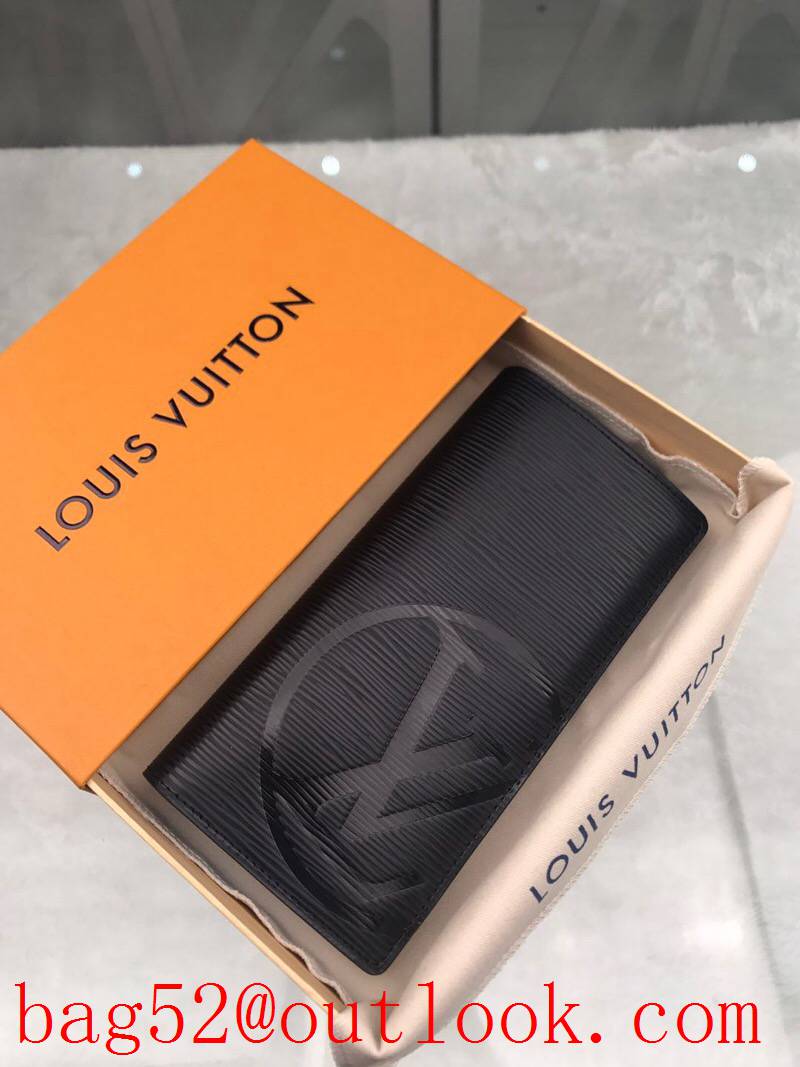 LV Louis Vuitton long black Epi Initials 2 flap LV Circle wallet purse M63511