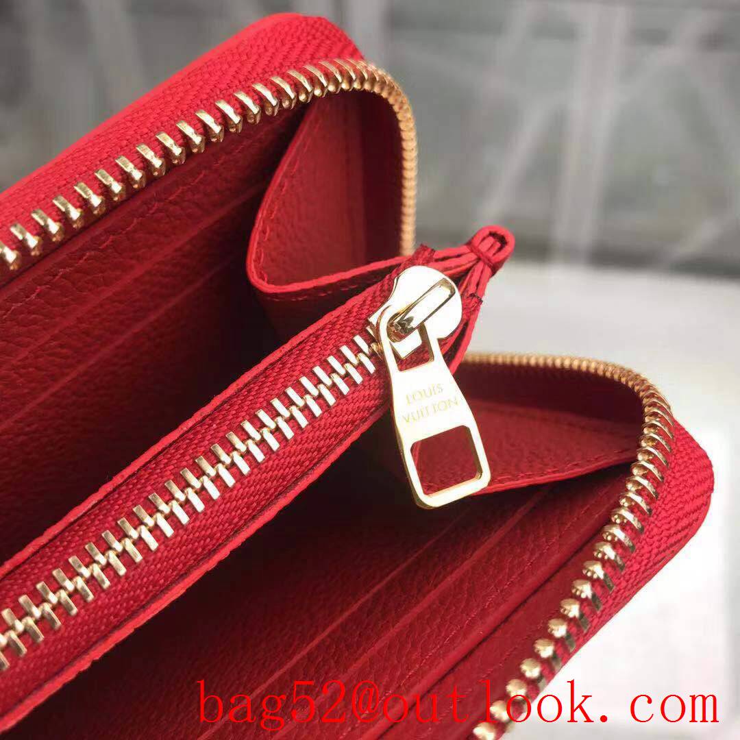 LV Louis Vuitton Blooming Flowers pink taurillon leather monogram zipper wallet purse M64161