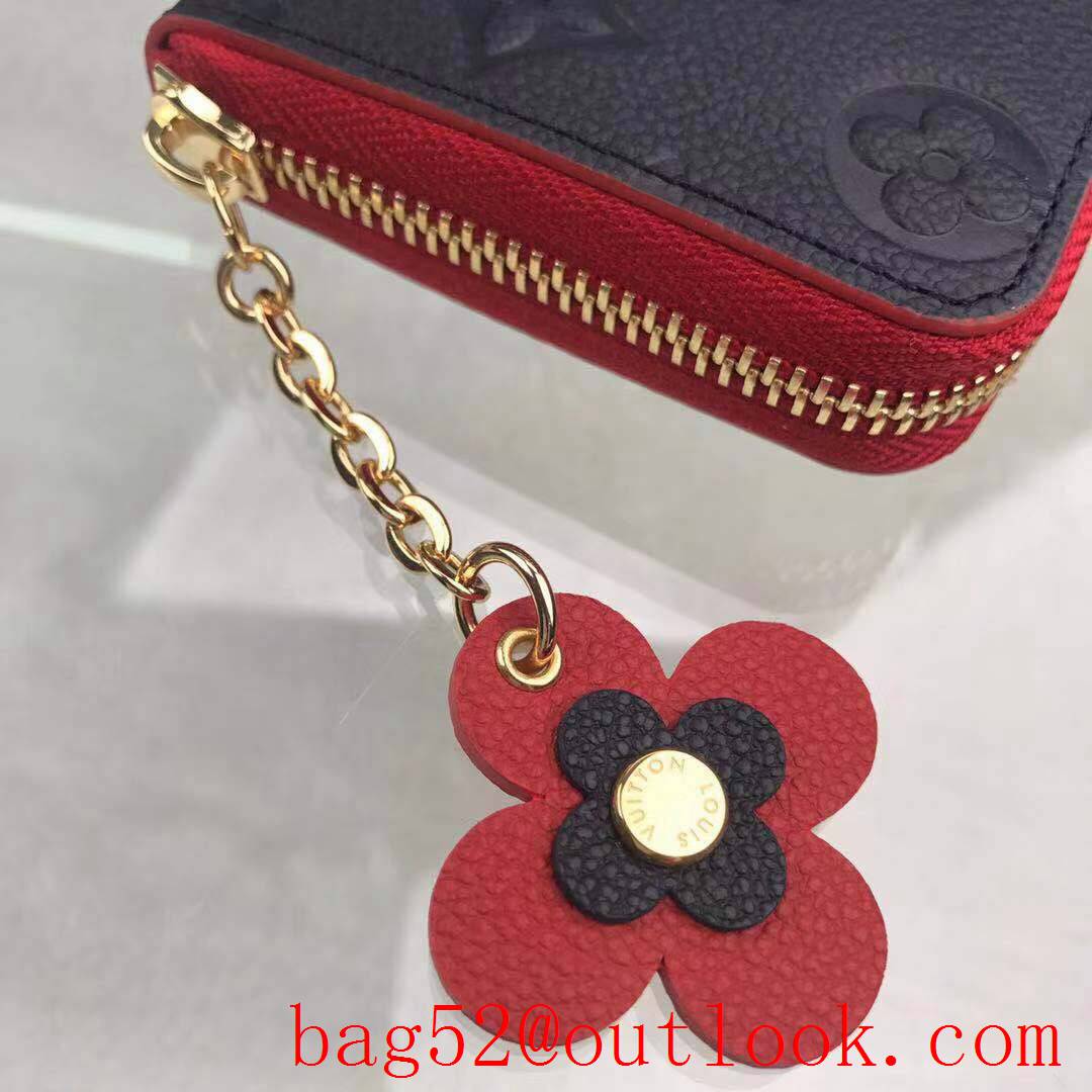 LV Louis Vuitton Blooming Flowers black taurillon leather monogram zipper wallet purse M63920