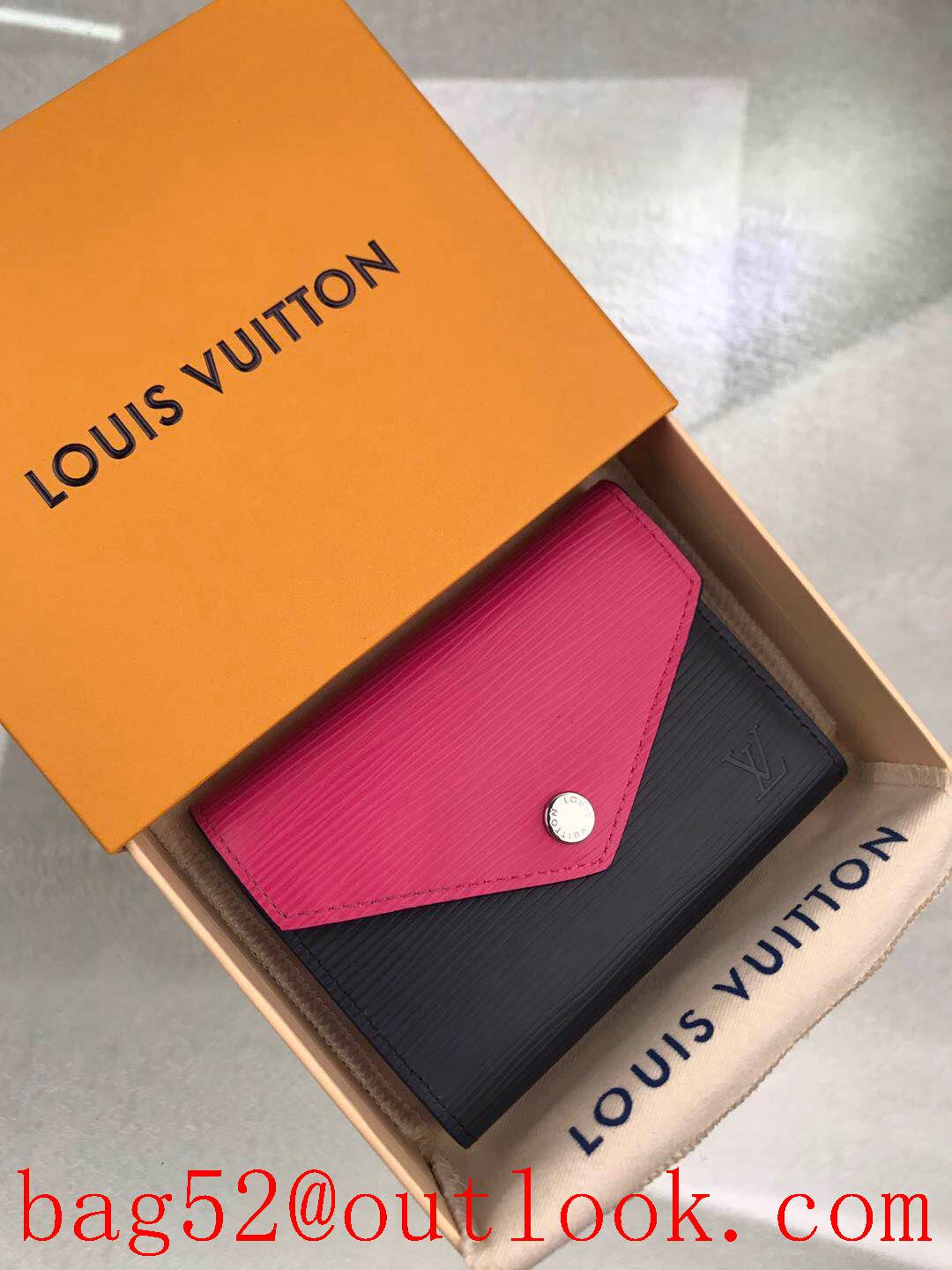 LV Louis Vuitton small epi leather tri-rose wallet purse M62204