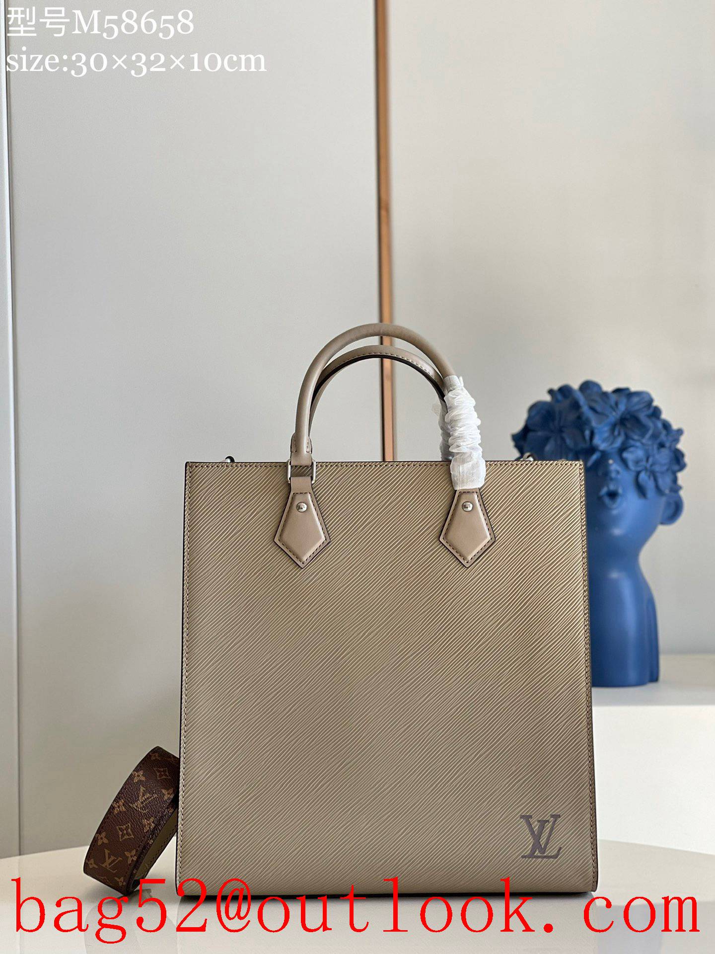 Louis Vuitton LV Sac Plat PM Epi Leather Carryall Bag Handbag M58658 Khaki