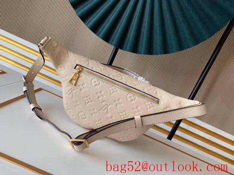 Louis Vuitton LV Monogram Empreinte Leather Bumbag Belt Bag M44836 Cream