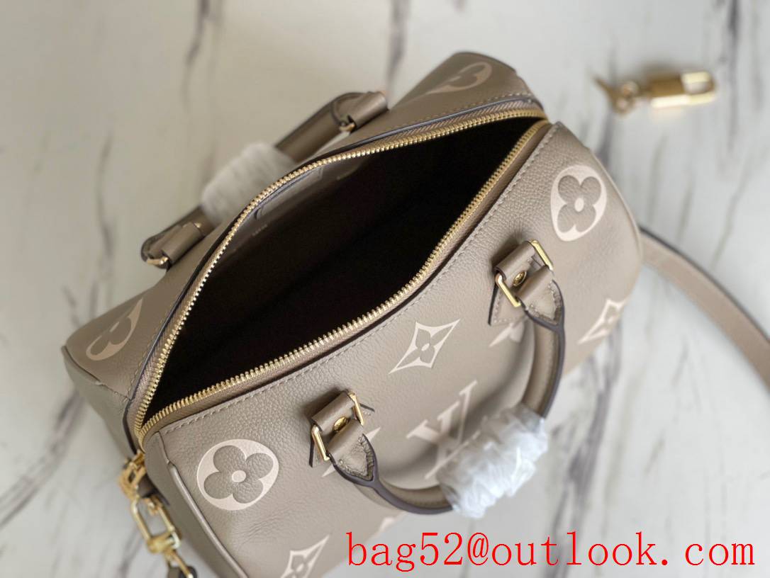 LV Louis Vuitton Monogram Speedy Bandouliere 25 Bag Handbag M58947 Gray