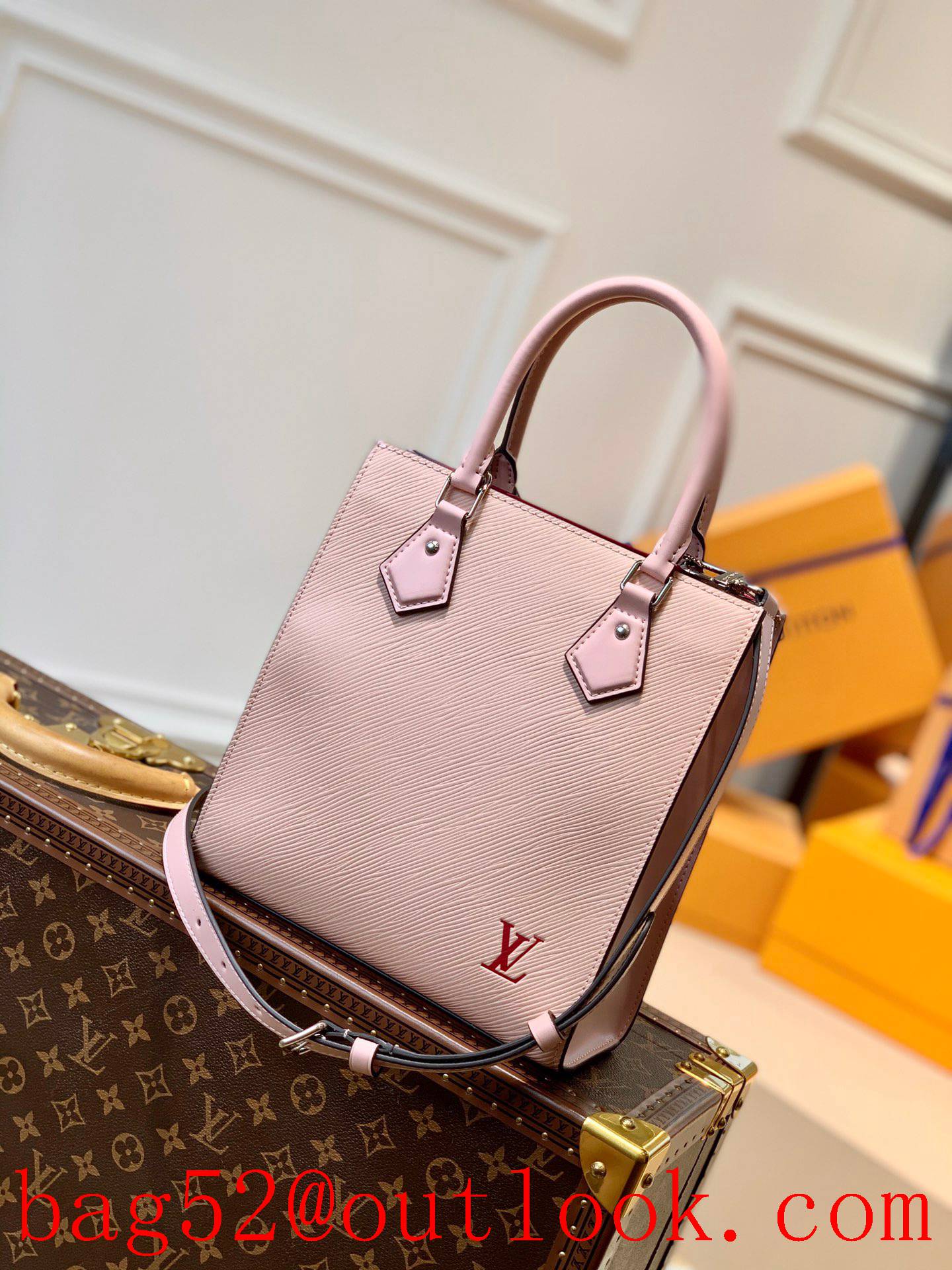 Louis Vuitton LV Epi Leather Petit Sac Plat Tote Bag Handbag M58660 Pink