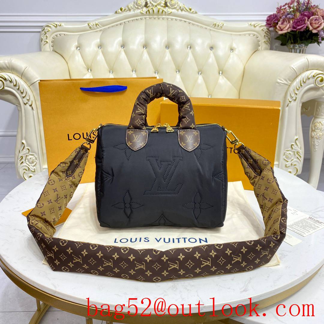 Louis Vuitton LV Monogram Econyl Speedy 25 Shoulder Bag Handbag M59008 Black