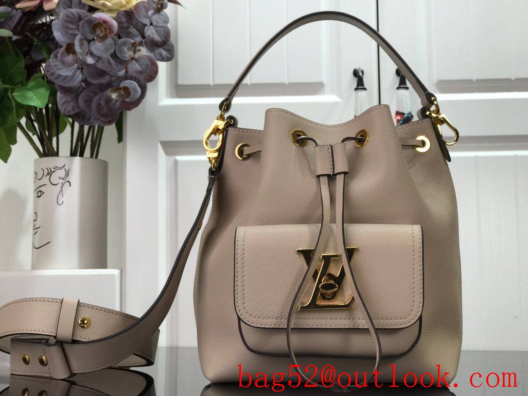 Louis Vuitton LV Lockme Bucket Real Leather Bag Handbag M57688 Gray