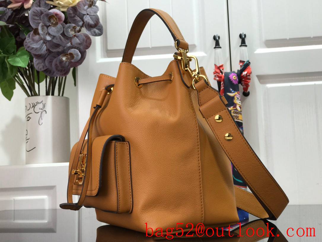 Louis Vuitton LV Lockme Bucket Real Leather Bag Handbag M57689 Brown