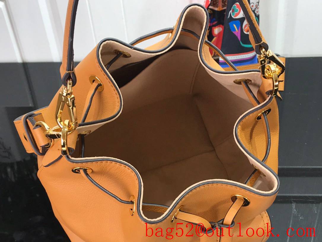 Louis Vuitton LV Lockme Bucket Real Leather Bag Handbag M57689 Brown