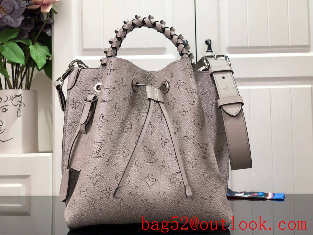 Louis Vuitton LV Monogram Leather Muria Bucket Bag Handbag M58788 Gray