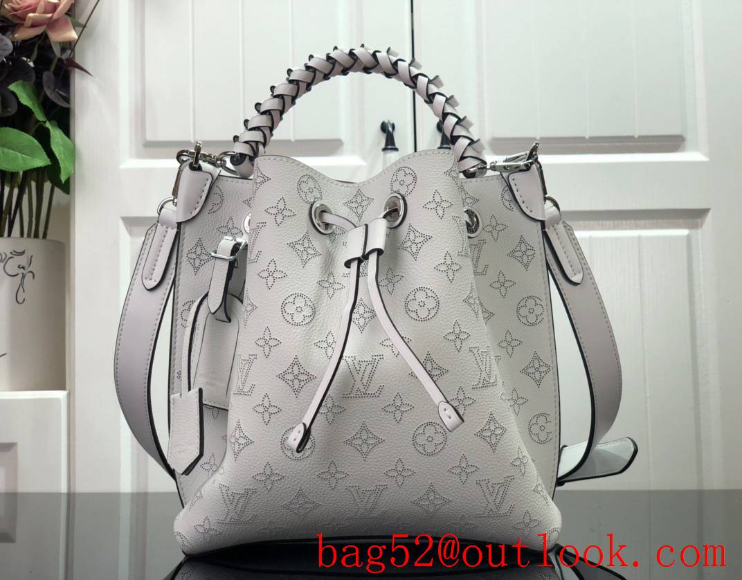 Louis Vuitton LV Monogram Leather Muria Bucket Bag Handbag M58483 Cream