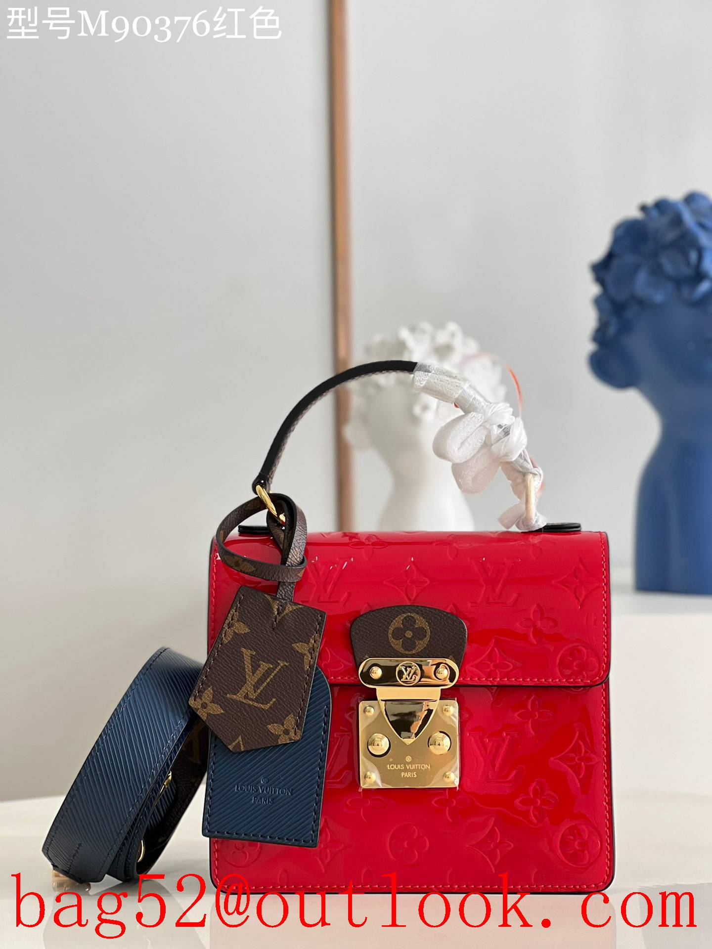 Louis Vuitton LV Monogram Leather Spring Street Shoulder Bag M90505 Red