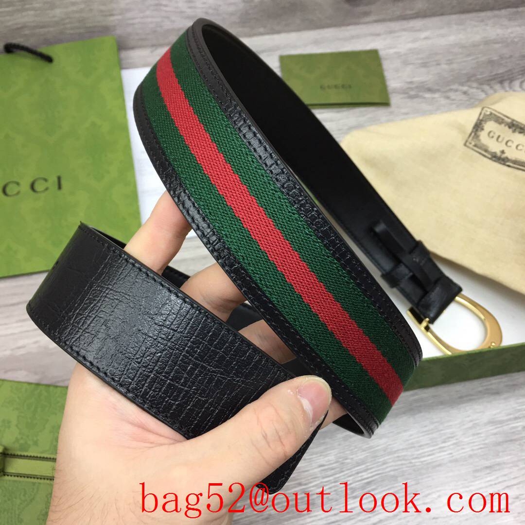 Gucci 4cm texture leather v ophidia with shiny gold G buckle hardware belt